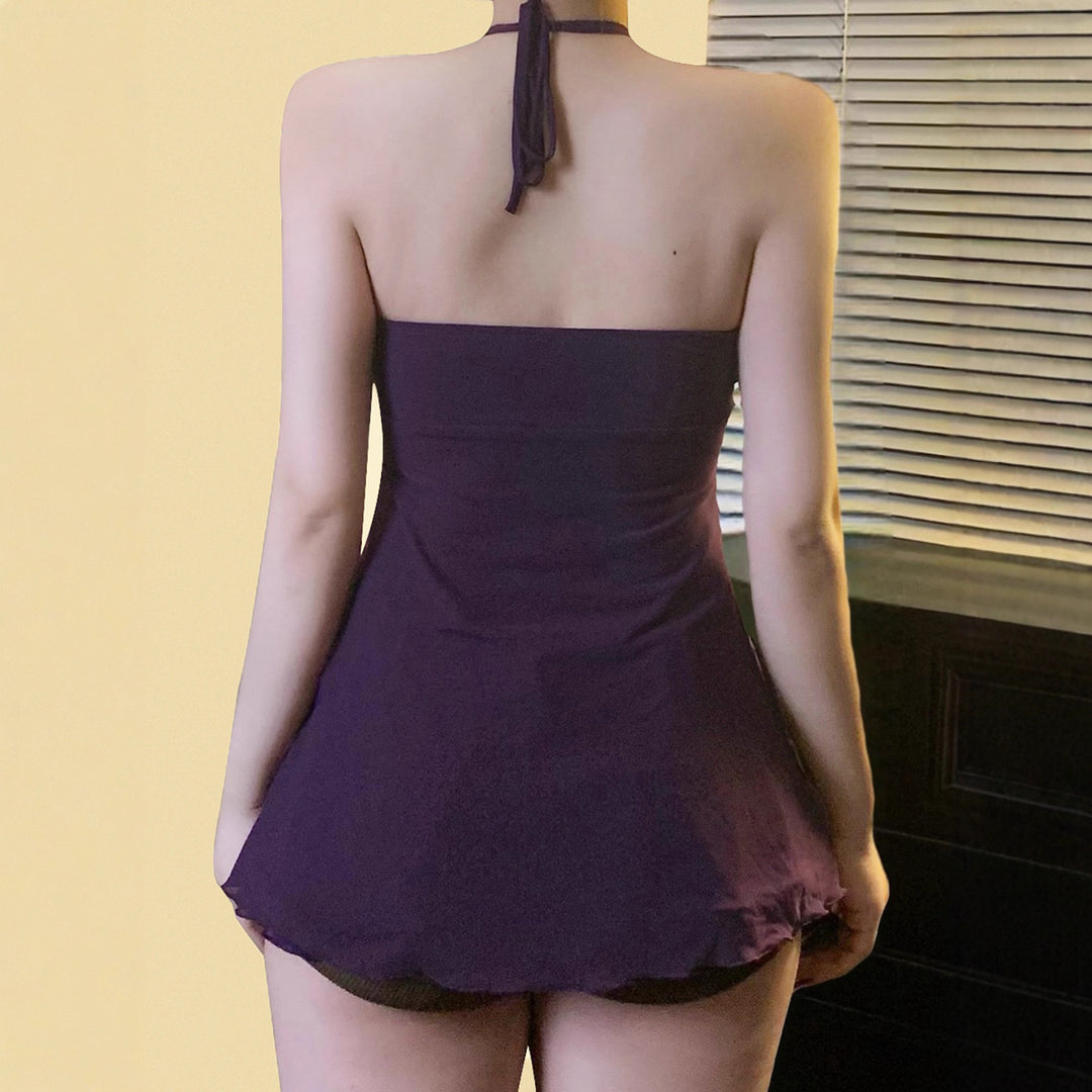 Damen Halteroberteil mit elegantem Spitzendetail EB
