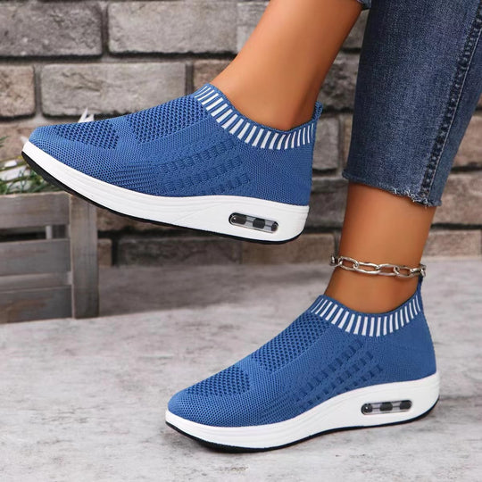 Damen Atmungsaktive Slip-On Sneakers mit elastischem Kragen EB