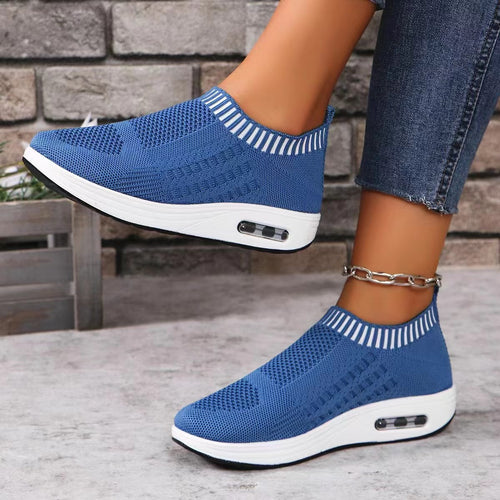 Damen Atmungsaktive Slip-On Sneakers mit elastischem Kragen EB