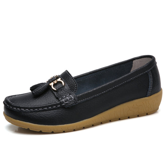 Damen Mokassins mit eleganter Quastenverzierung und rutschfester Sohle EB