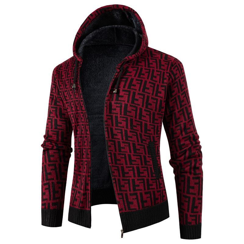 Herren Strickjacke mit modernem Zopfmuster und kuscheligem Innenfutter EB