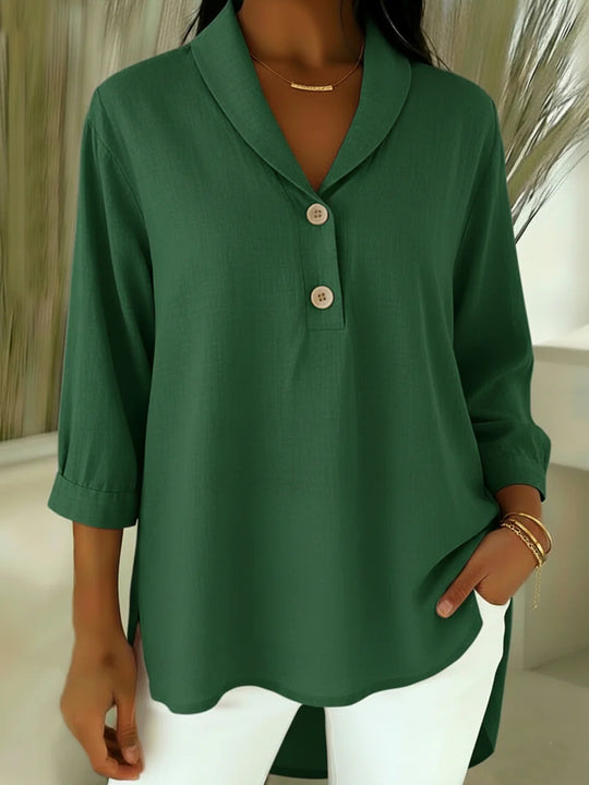 Damen Elegantes Hemd mit modernem Kragen und Knopfdetails EB
