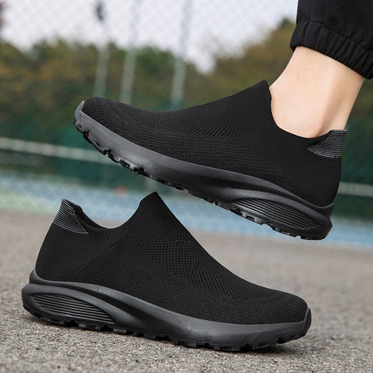 Unisex nan elastischer Strick-Schlupfschuh mit konturierter viskoelastischer Innensohle und rutschfester stoßdämpfender Laufsohle EB