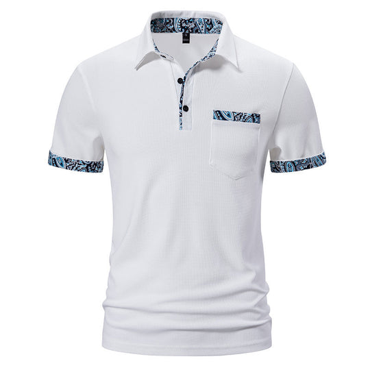 Herren Poloshirt mit kontrastierendem Kragen und praktischer Brusttasche EB
