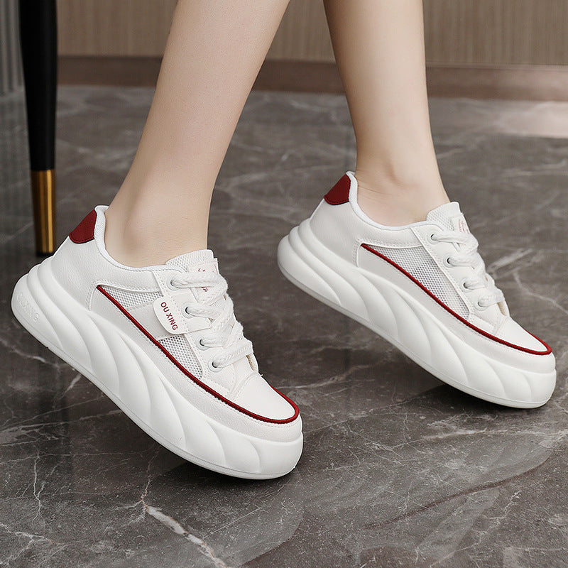 Damen trendige Chunky Sneakers mit hochgezogener Sohle und atmungsaktivem Obermaterial EB