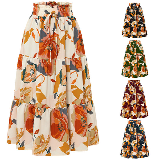 Damen Midirock mit floralem Design EB