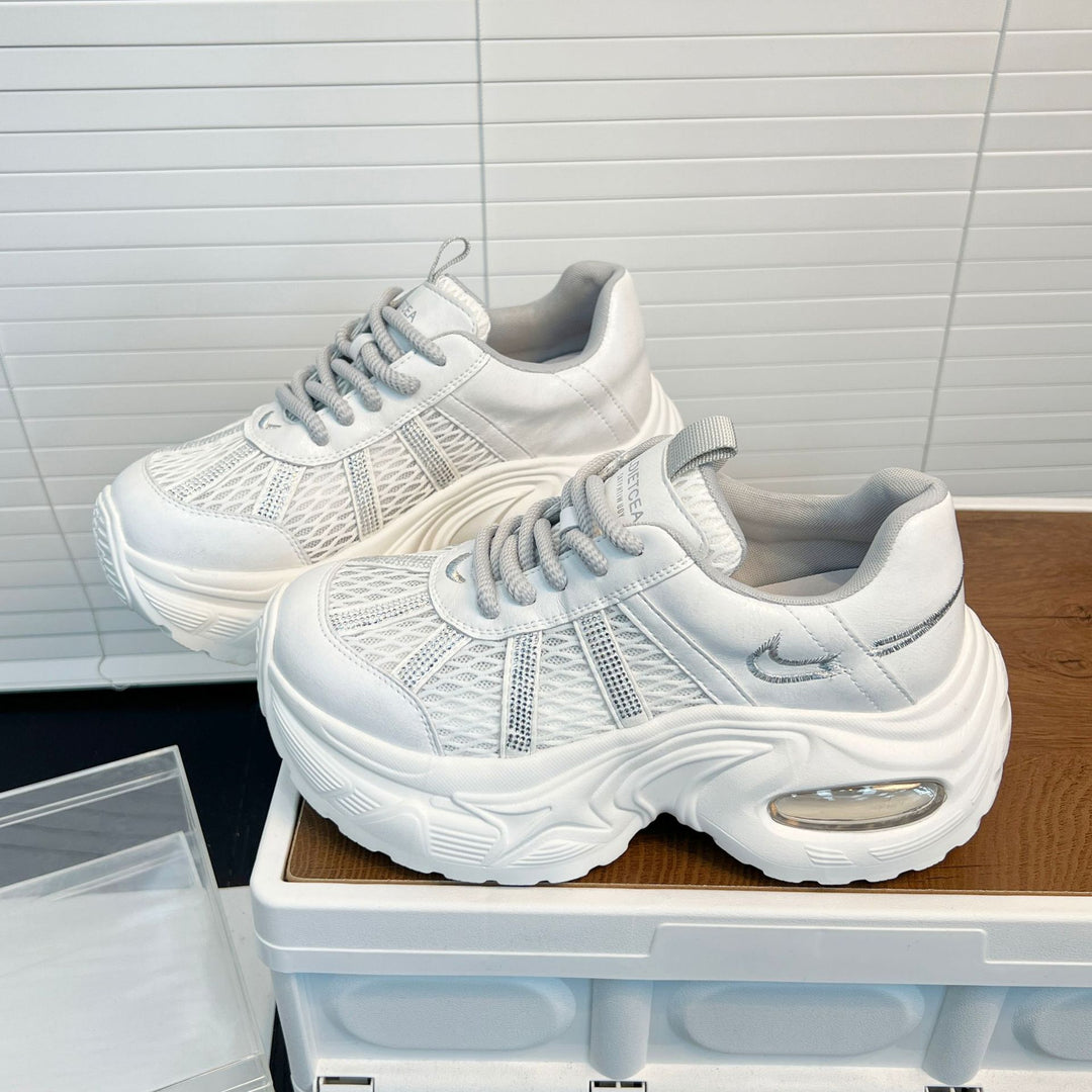 Damen Sportliche Trend-Sneaker mit atmungsaktiver Mesh-Oberfläche und dämpfendem Fußbett EB