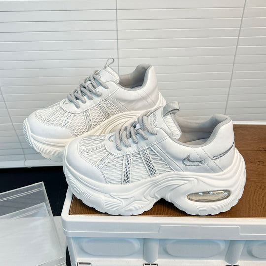 Damen Sportliche Trend-Sneaker mit atmungsaktiver Mesh-Oberfläche und dämpfendem Fußbett EB