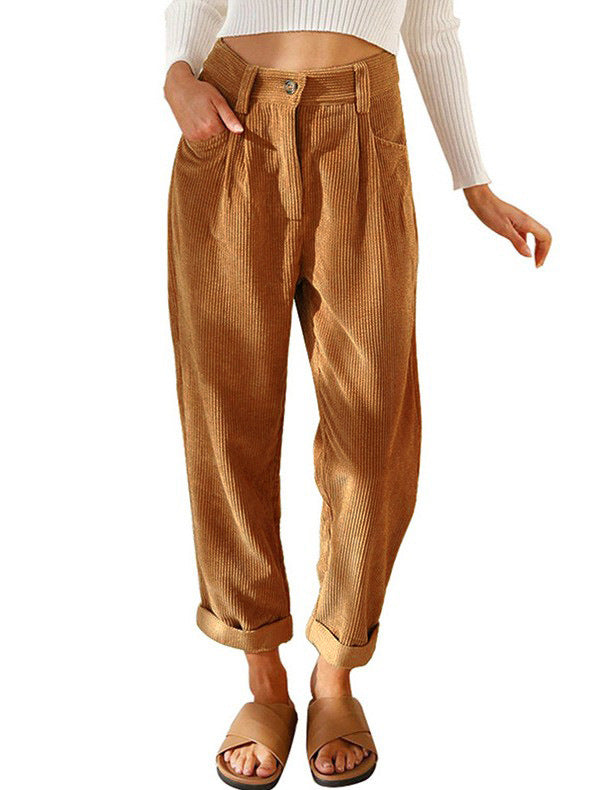 Damen High-Waist Bundfaltenhose EB