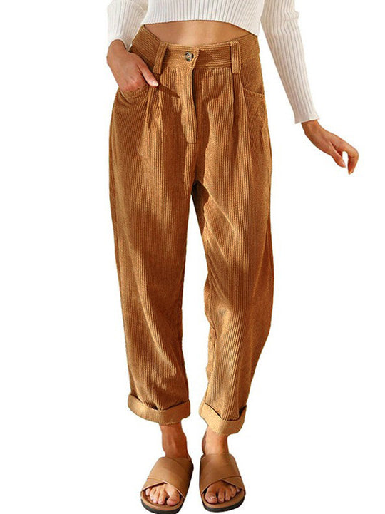 Damen High-Waist Bundfaltenhose EB