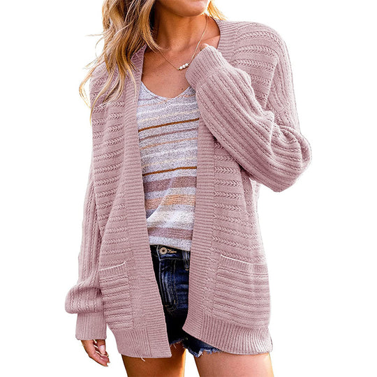 Damen Strickcardigan mit strukturiertem Design und praktischen Taschen EB