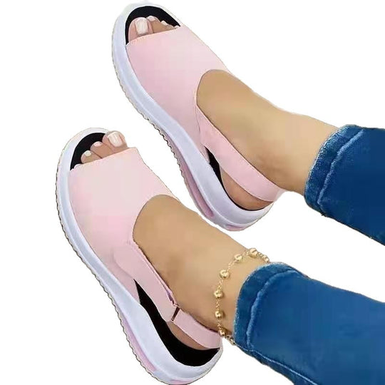 Damen Sportliche Slip-On Sandalen mit elastischem Riemen EB