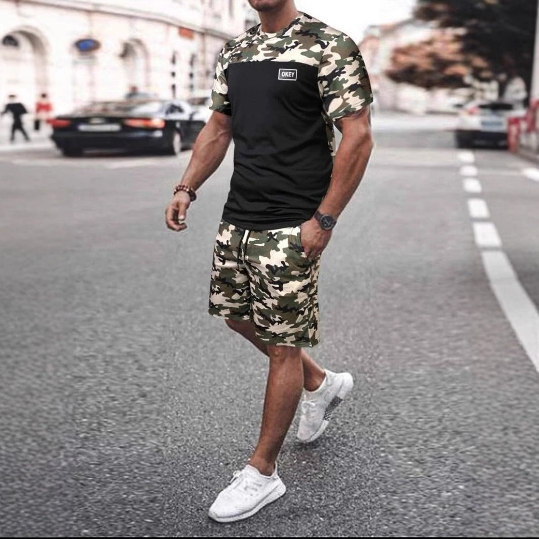 Herren Camouflage Sportanzug mit modernem Design und praktischen Taschen R&B