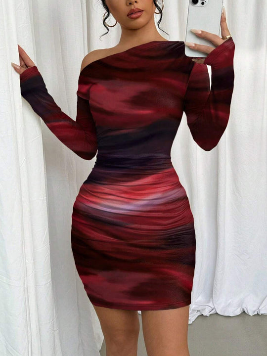 Damen Minikleid mit asymmetrischem Design und figurformendem Schnitt EB