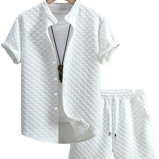 Damen lässiges Kurzarm Hemd und Shorts Set EB