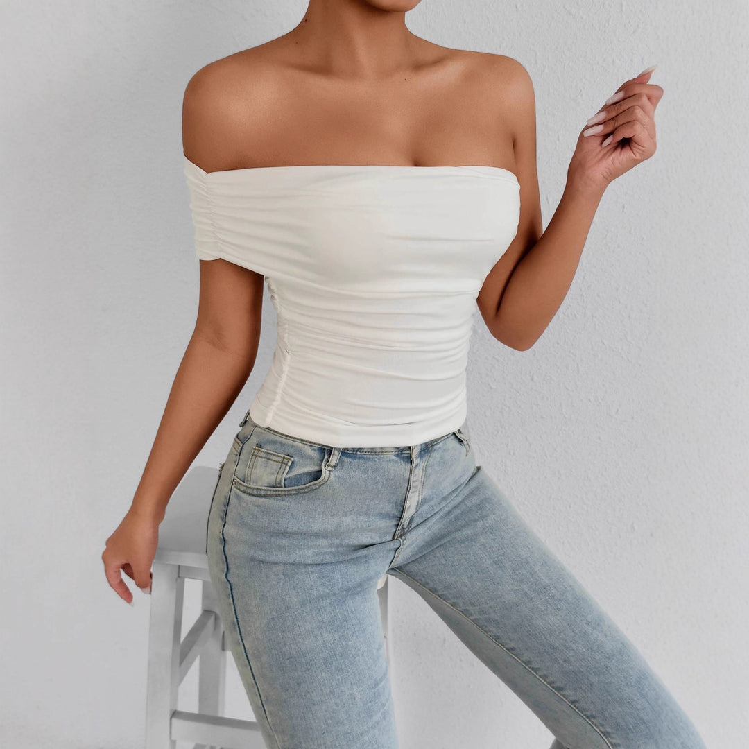 Damen Off-Shoulder Oberteil mit raffinierten Rüschendetails EB