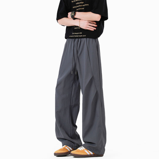 Unisex elegante Freizeithose mit hohem Bund und lockerer Passform EB