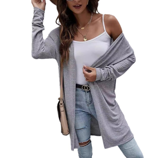 Damen Offener Cardigan mit langem Schnitt EB