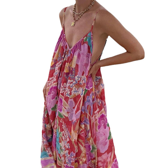 Damen Maxikleid mit floralem Muster EB