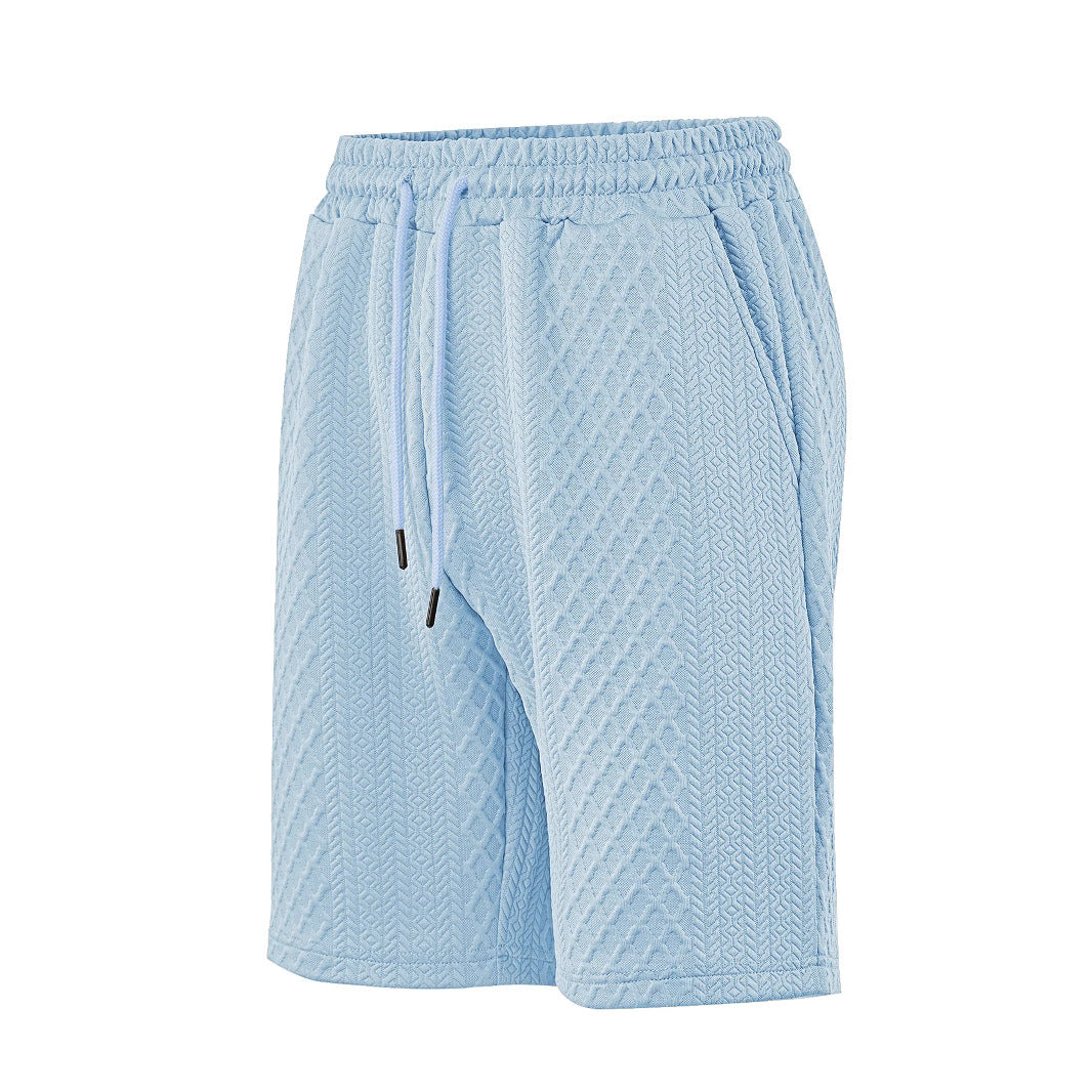 Herren nan strukturierte Strand-Bermuda aus Waffeljersey mit elastischem Kordelbund und schrägen Eingrifftaschen EB