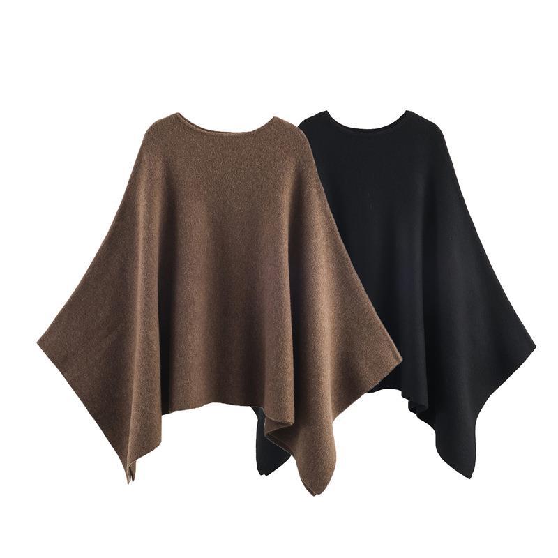 Damen eleganter PONCHO aus hochwertigem Material mit asymmetrischem Schnitt EB