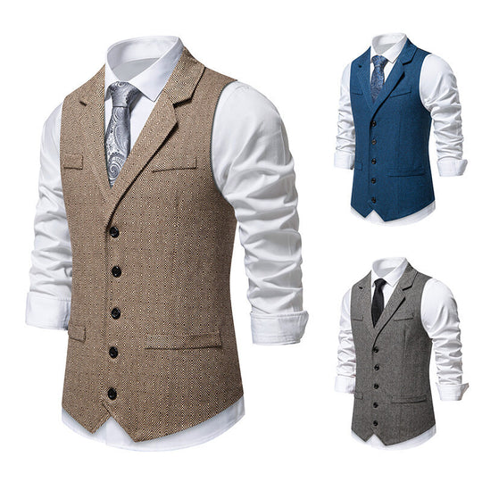 Herren elegante Weste mit geometrischem Muster EB