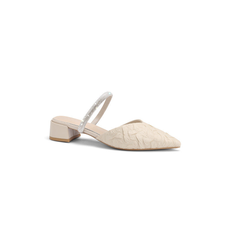 Damen Slingback-Pumps mit glitzerndem Riemchen und eleganter Spitze EB