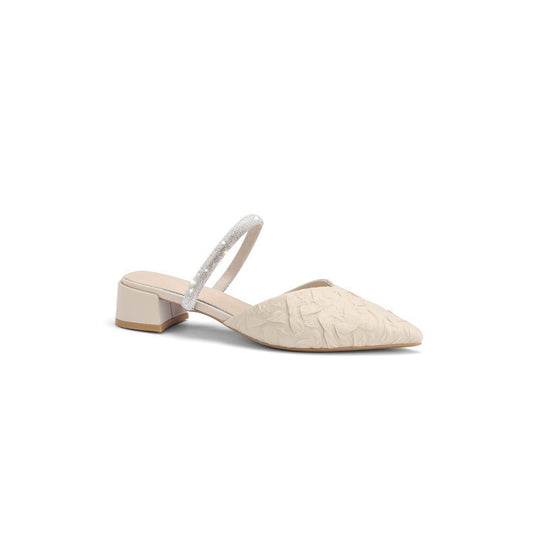 Damen Slingback-Pumps mit glitzerndem Riemchen und eleganter Spitze EB