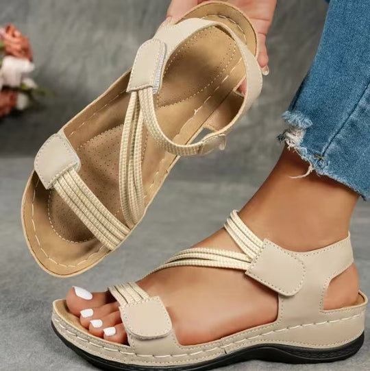 Damen Komfortable Riemchensandalen mit verstellbaren Riemen EB