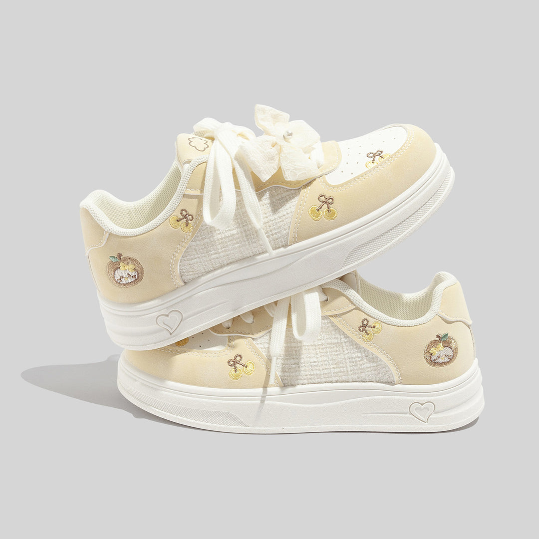 Damen Sneakers mit verspieltem Obstmotiv und atmungsaktiver Oberfläche EB