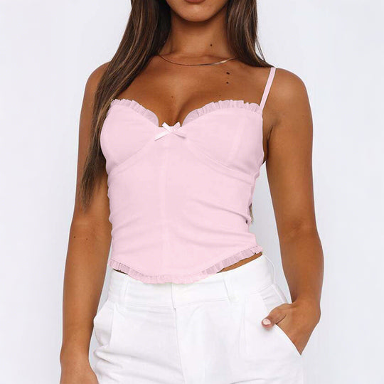 Damen Komfortables Trägershirt mit Rüschendetails EB