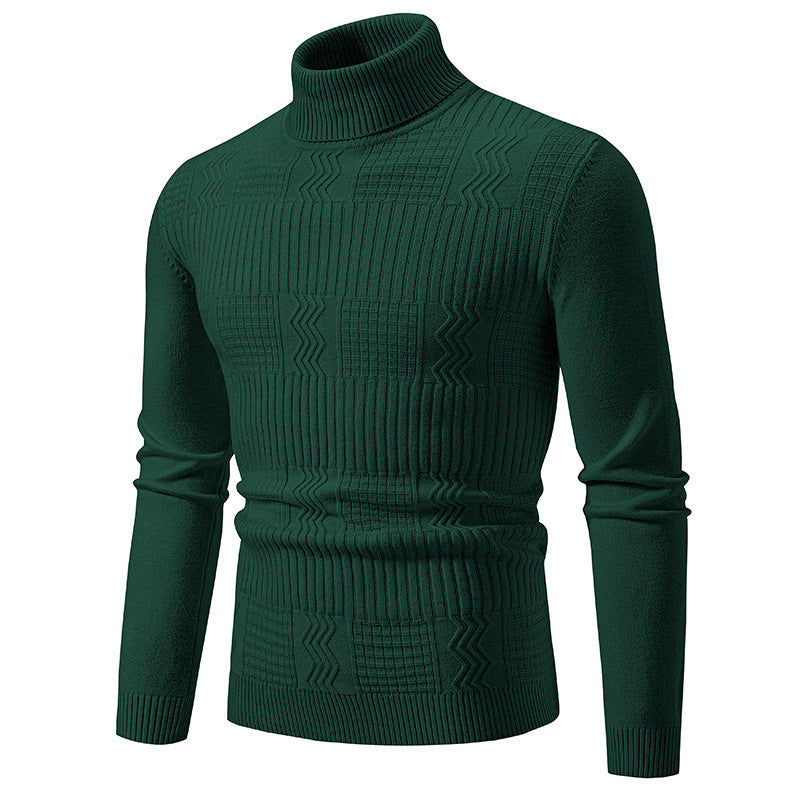 Herren eleganter Rollkragenpullover mit strukturiertem Design EB