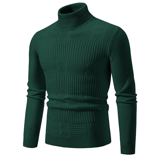Herren eleganter Rollkragenpullover mit strukturiertem Design EB