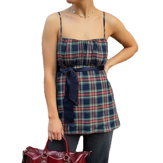 Damen sommerliches Trägerkleid mit eleganter Schleifenverzierung EB