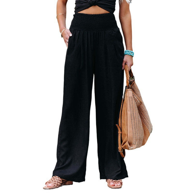 Damen weite Sommerhose mit elastischem Bund und komfortablem Schnitt EB