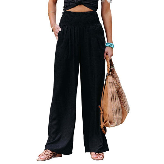 Damen weite Sommerhose mit elastischem Bund und komfortablem Schnitt EB