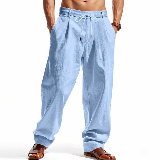 Herren lässige Freizeithose mit eleganten Falten und komfortablem Schnitt EB