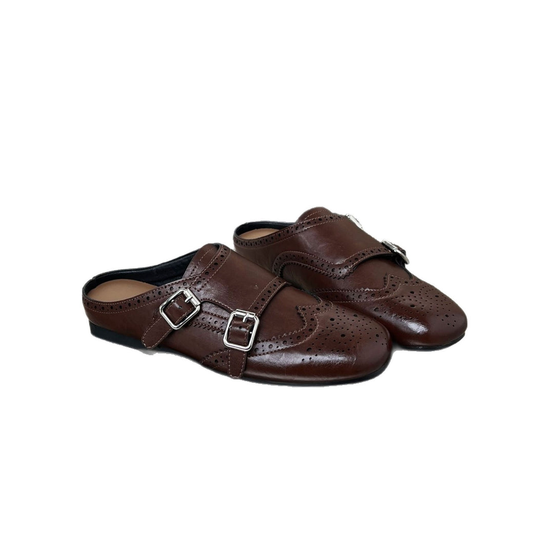 Damen Elegante Mokassins mit modischen Schnallen und perforiertem Design EB