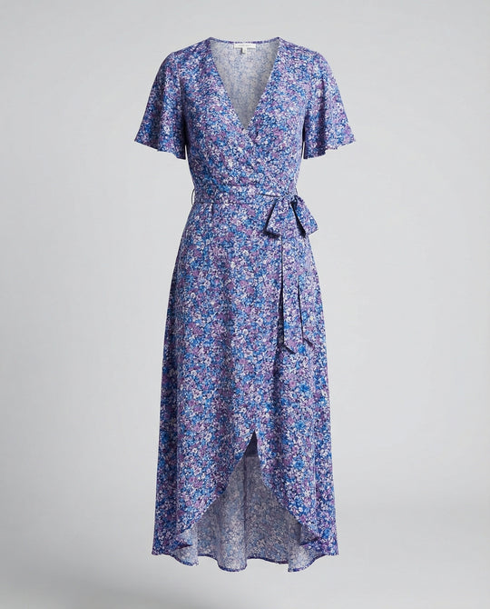 Damen Blumenkleid Midi mit Gürtel