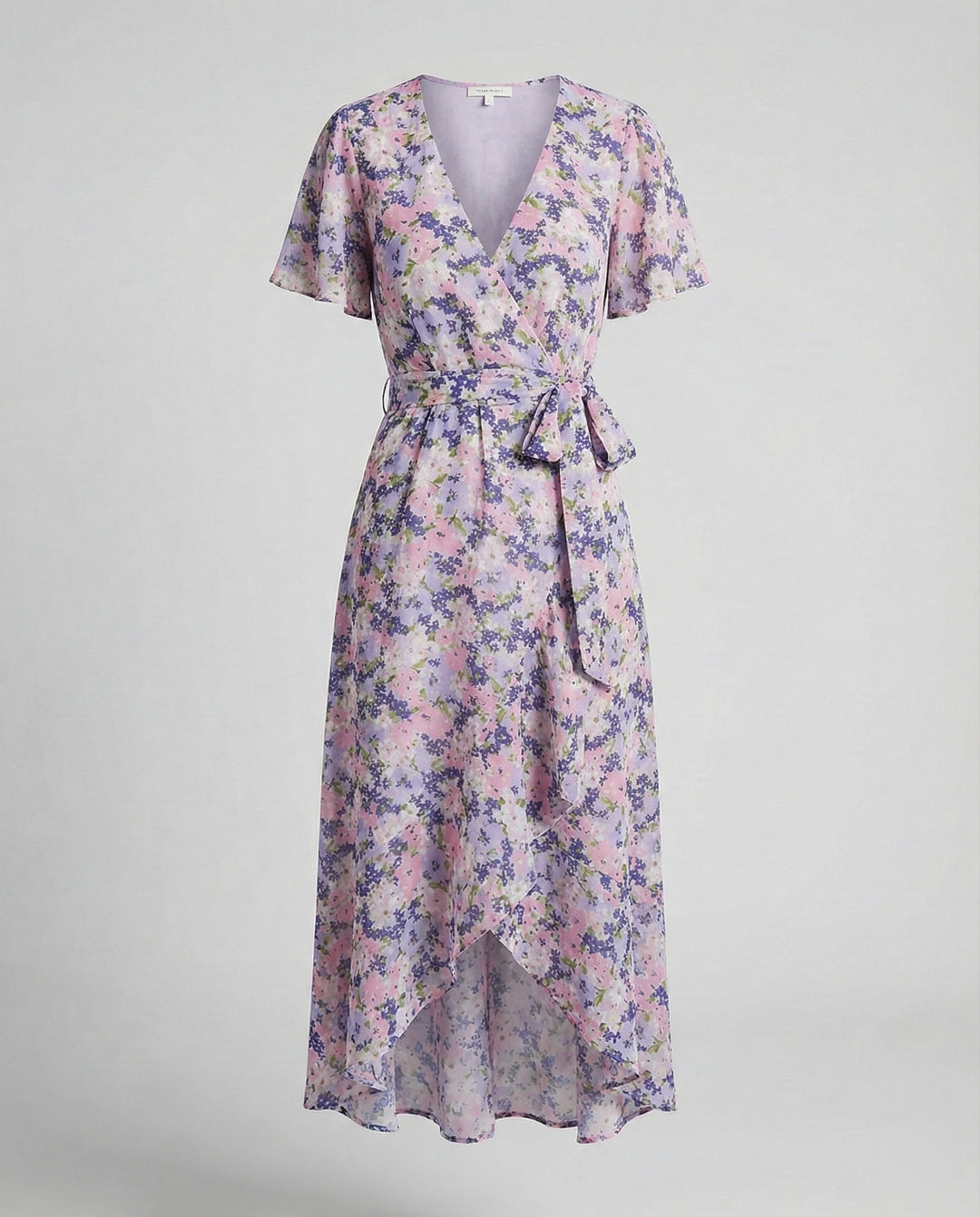 Damen Blumenkleid Midi mit Gürtel