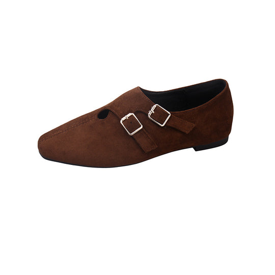 Damen elegante Mokassins mit dekorativen Schnallen EB