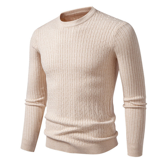 Herren Grobstrickpullover mit elegantem Zopfmuster EB
