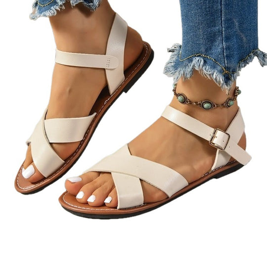 Damen Komfortable und stilvolle Riemensandalen mit verstellbarem Riemendesign EB