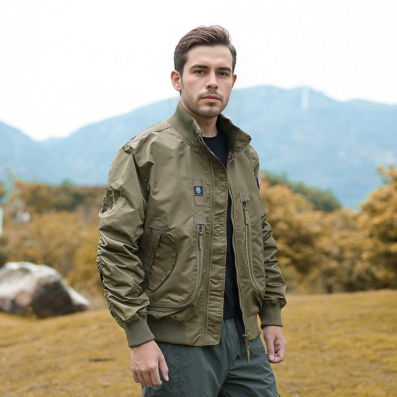Herren nan robuste Bomberjacke mit winddichtem Nylon, utility-Taschen und elastischen Bündchen EB