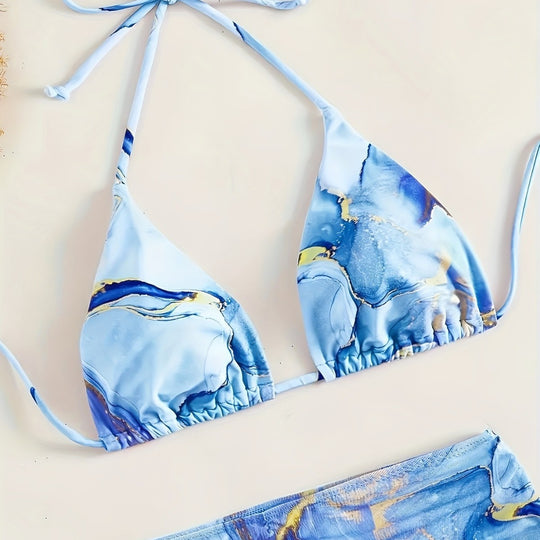 Damen Triangel-Bikini mit modischem Wickelrock EB