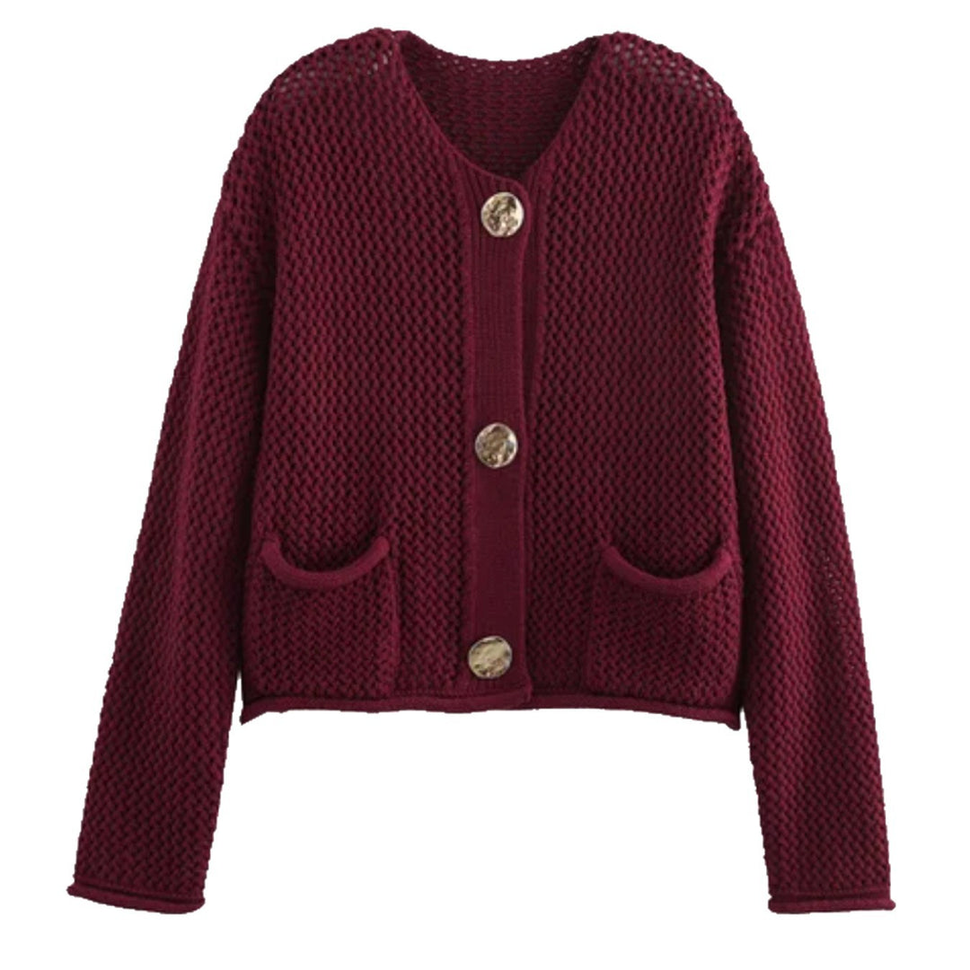 Damen Strickjacke mit dekorativen Knöpfen EB