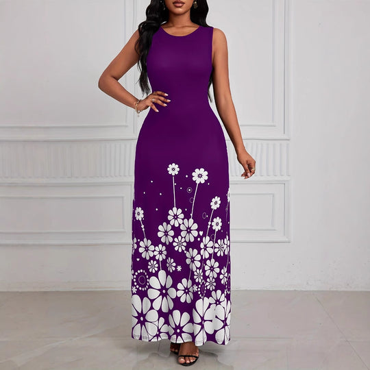 Damen Maxikleid mit floralem Muster und praktischen Seitentaschen EB