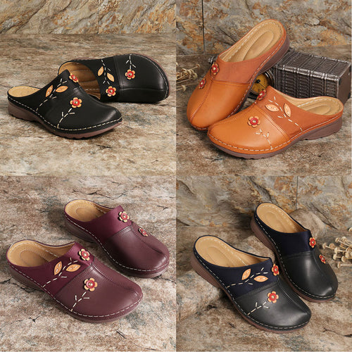 Damen Bequeme Clogs mit floralem Design und ergonomischem Fußbett EB