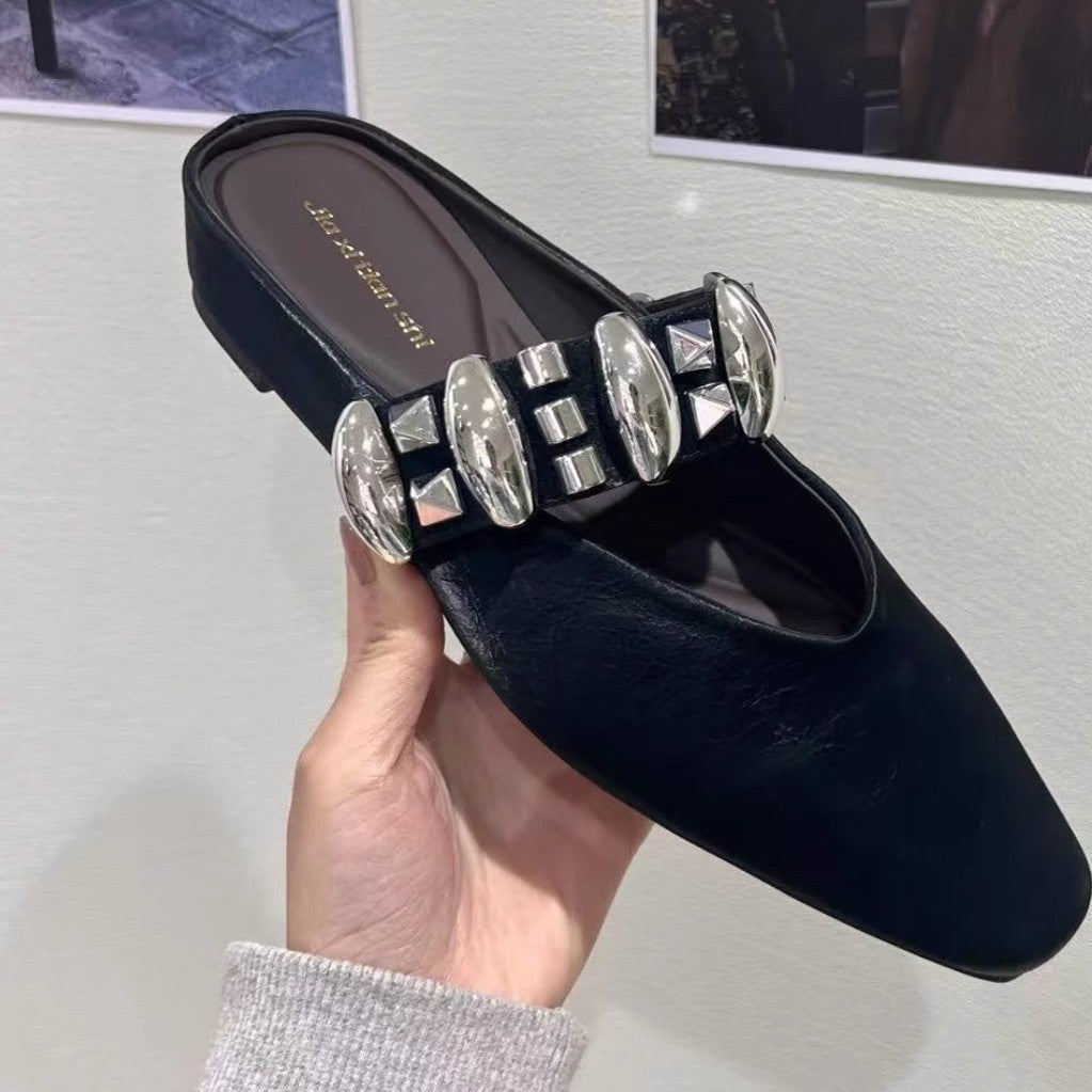 Damen elegante Slipper mit dekorativem Schmuckdetail EB