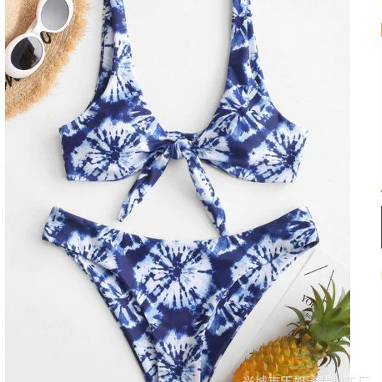 Damen Triangel-Bikini mit verspieltem Knoten-Design und hochwertigem Stoff EB